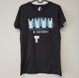 Teeturtle Glow In the Dark Rabbit  Be Different T-Shirt Black XL